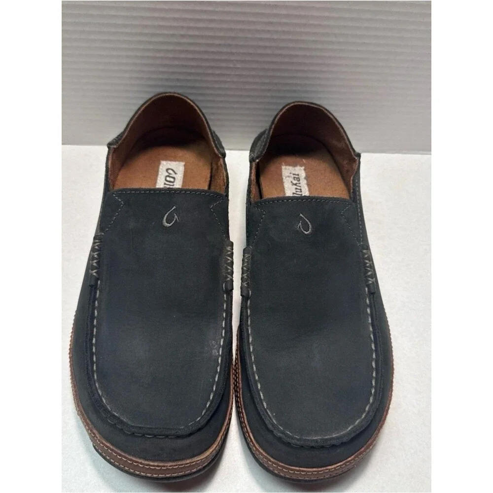 Pre-Owned Olukai Black 8 Loafer Men's Loafers - Upper Leather